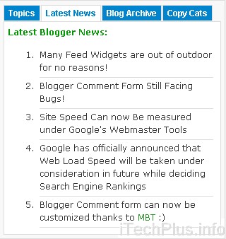 Advanced Multi Tabbed Widget For Blogger – Fully Widgetized!